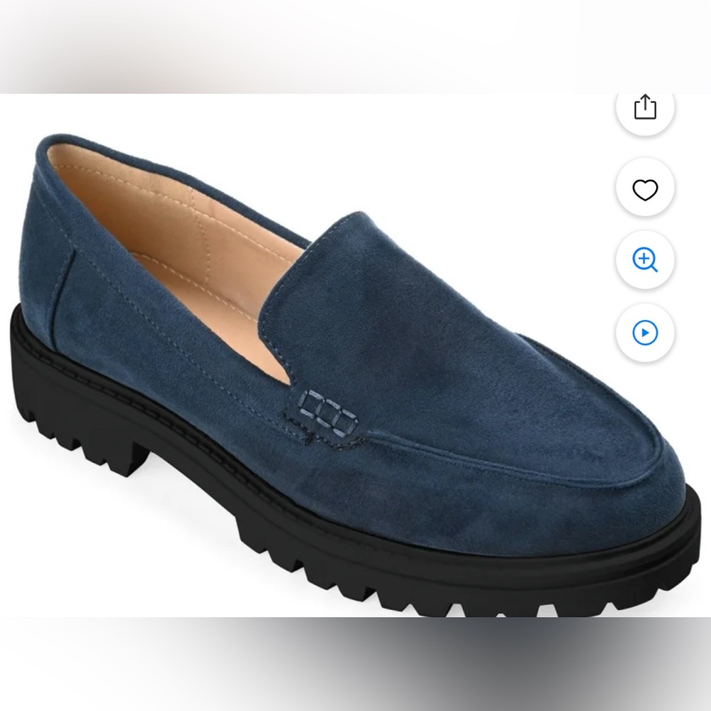 Journee Erika Slip on Loafer Suede Loafers with box
